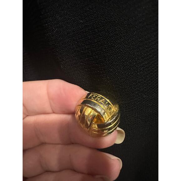 Louis Féraud Black Double Breasted Trench Coat Classic Heritage Preppy XL - Picture 12 of 15